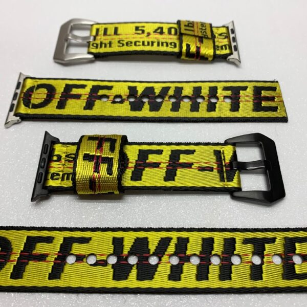 רצועה 'Off White' yellow לשעון אפל