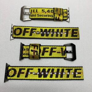 רצועה 'Off White' yellow לשעון אפל