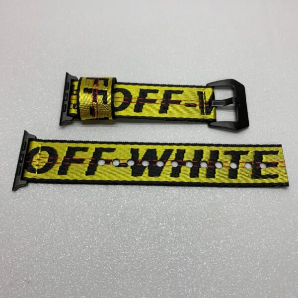 רצועה 'Off White' yellow לשעון אפל