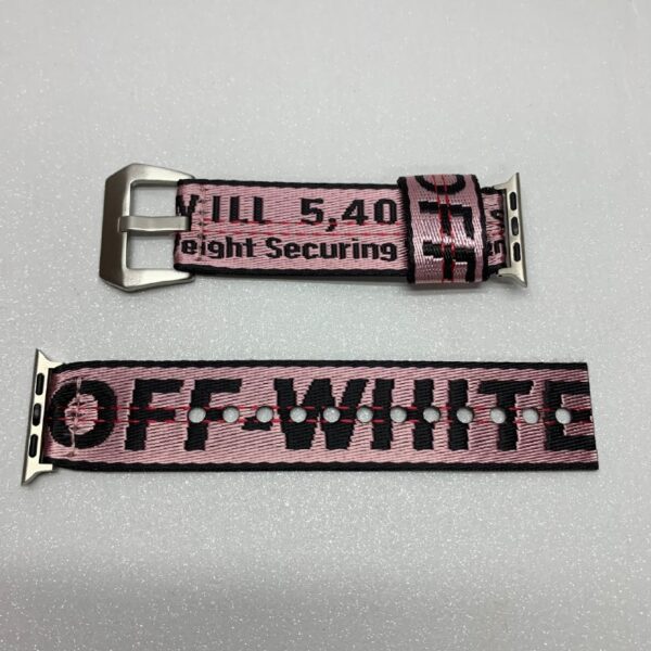 רצועה - 'Off White' Pink לשעון אפל