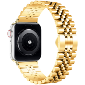 רצועת מתכת Gold חוליות מדגם Five Beads לשעון חכם של אפל