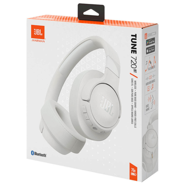 אוזניות קשת אלחוטיות JBL Tune T720BT בצבע לבן - שנה אחריות ע"י מודן יבואן רשמי