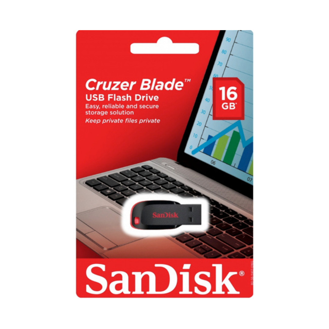 זיכרון נייד 16 ג'יגה דיסק און קי SanDisk Cruzer Blade