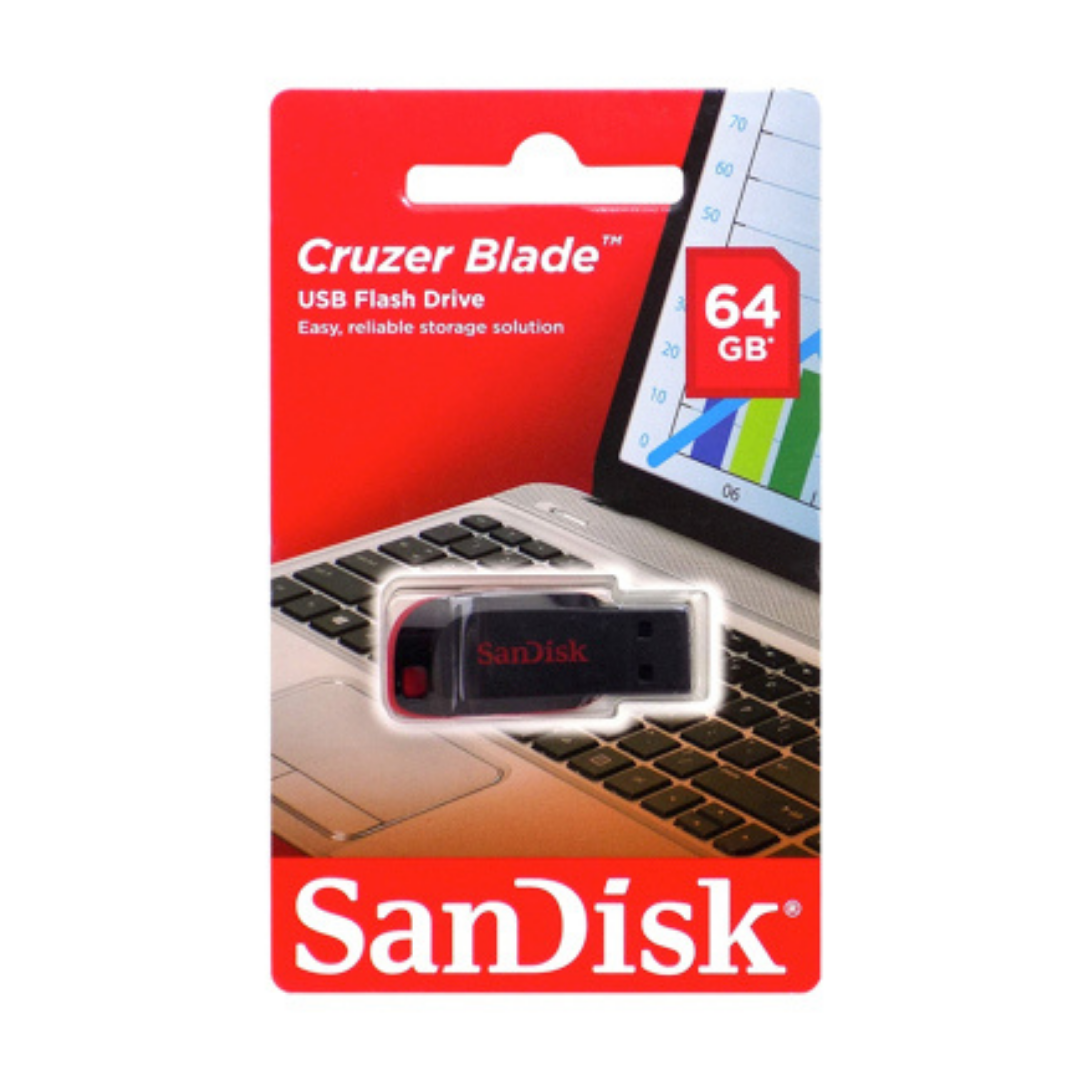 דיסק און קי 64 ג'יגה SanDisk Cruzer Blade זיכרון נייד
